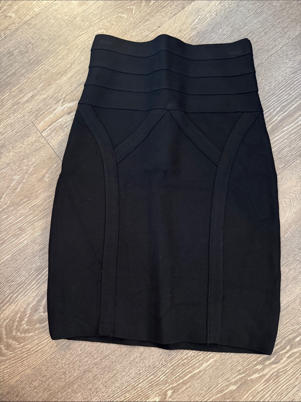 Black High-Waist Bandage Pencil Skirt